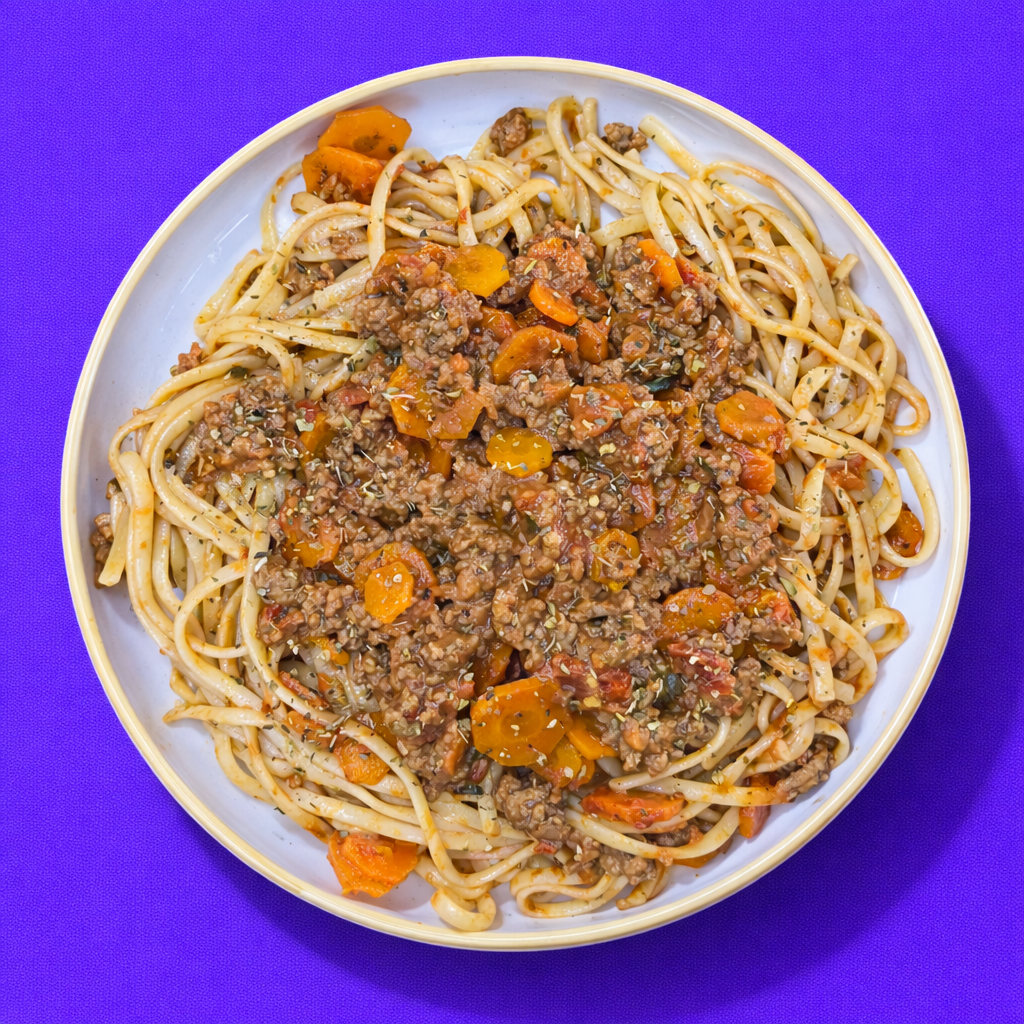 Spaghettis bolognaise aux carottes