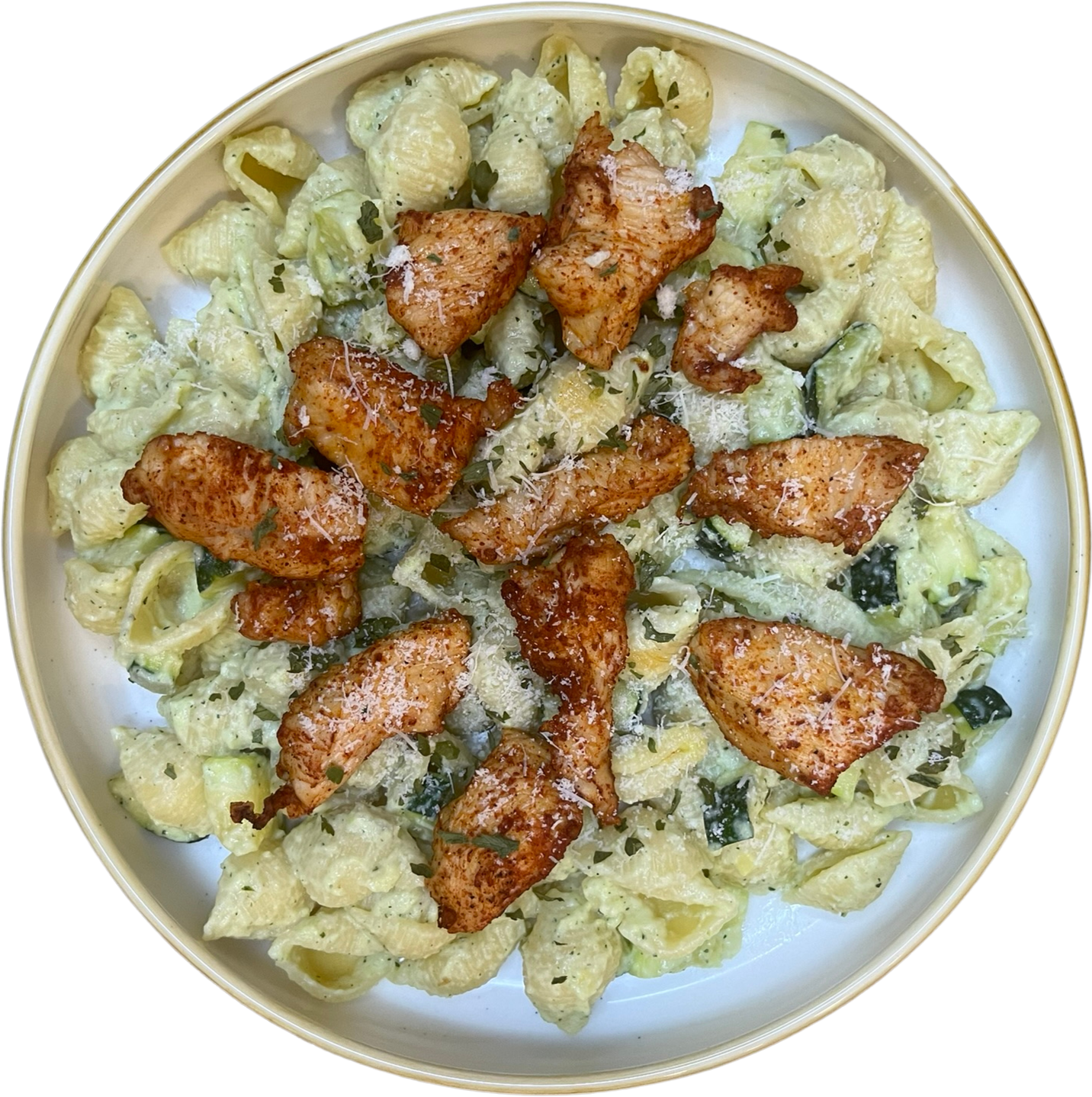 Pâtes crémeuses aux courgettes et dinde